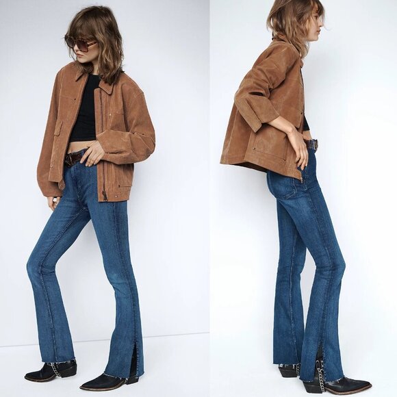 Free People Denim - NWT New Free People We The Free Level Up Slit Slim Flare Night Sky Jeans Size 31